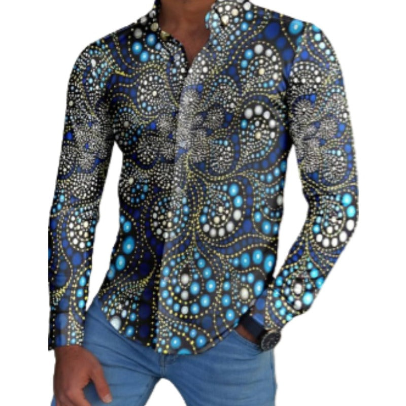 Floral Print Long Sleeve Party Shirt