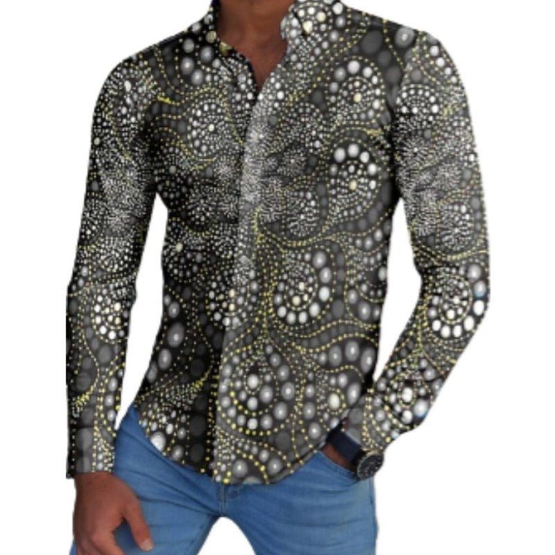 Floral Print Long Sleeve Party Shirt