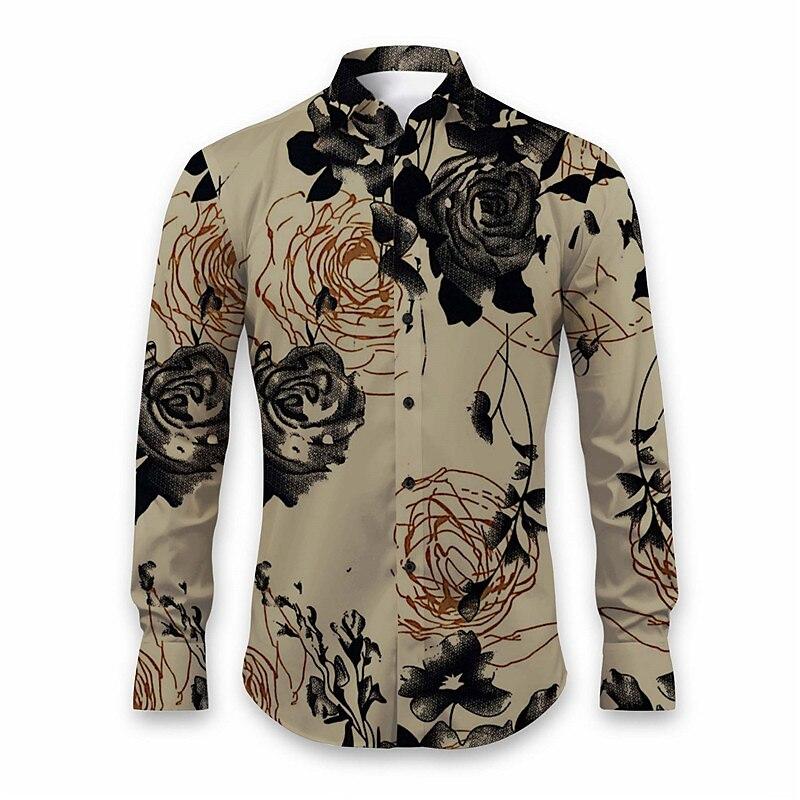 Floral Print Stretch Partywear Shirt