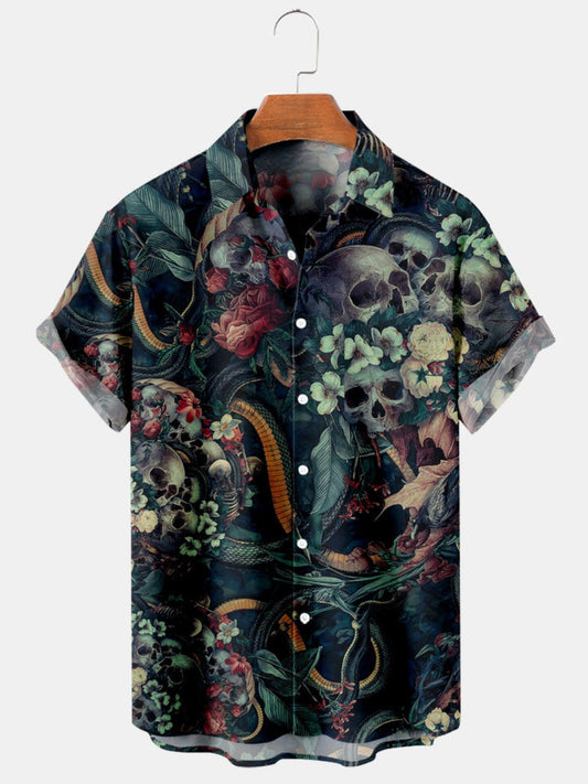 Flower Printed Casual Short Sleeve Shirt