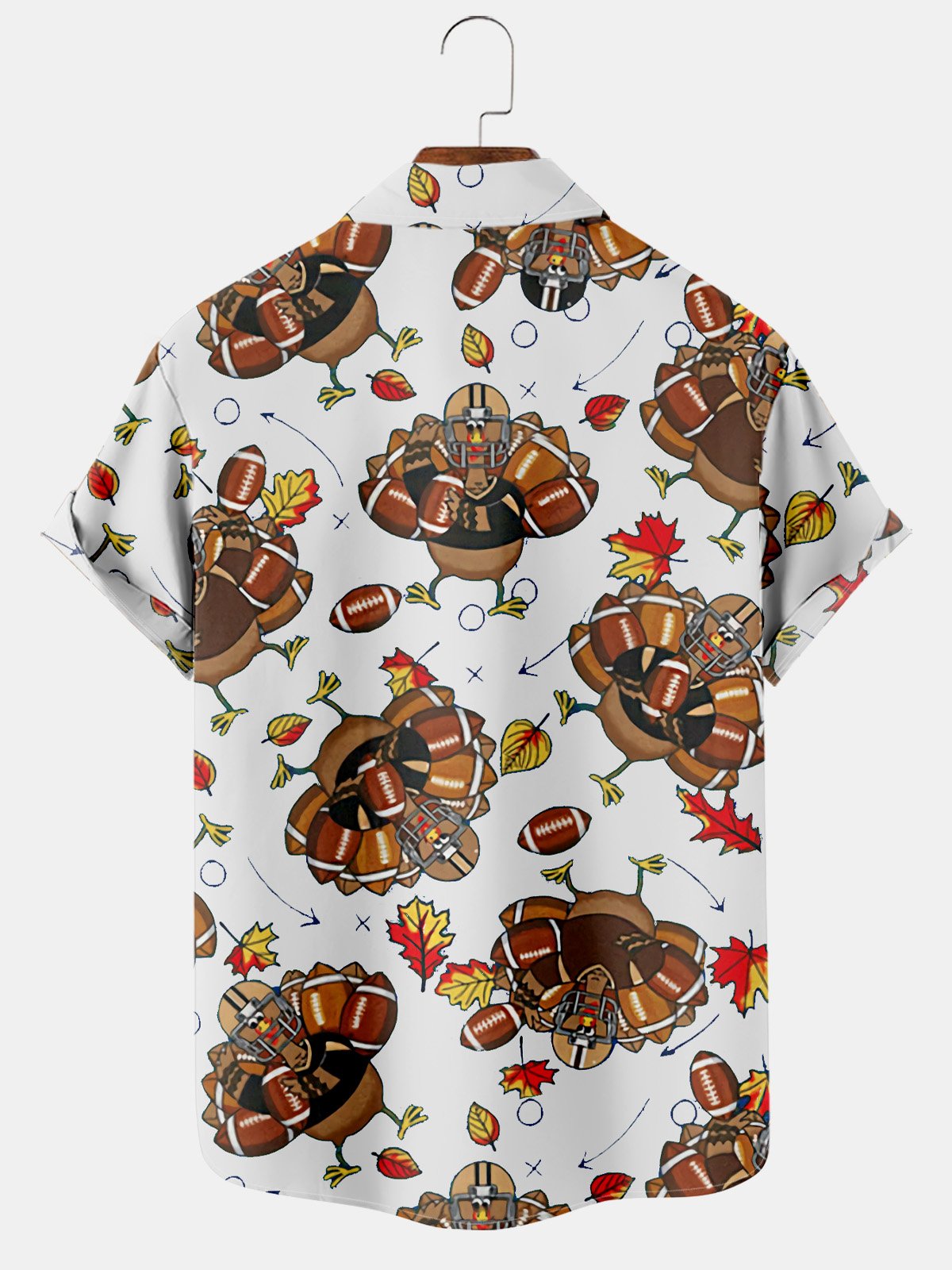 Football Print Pocket Short Sleeve Shirt