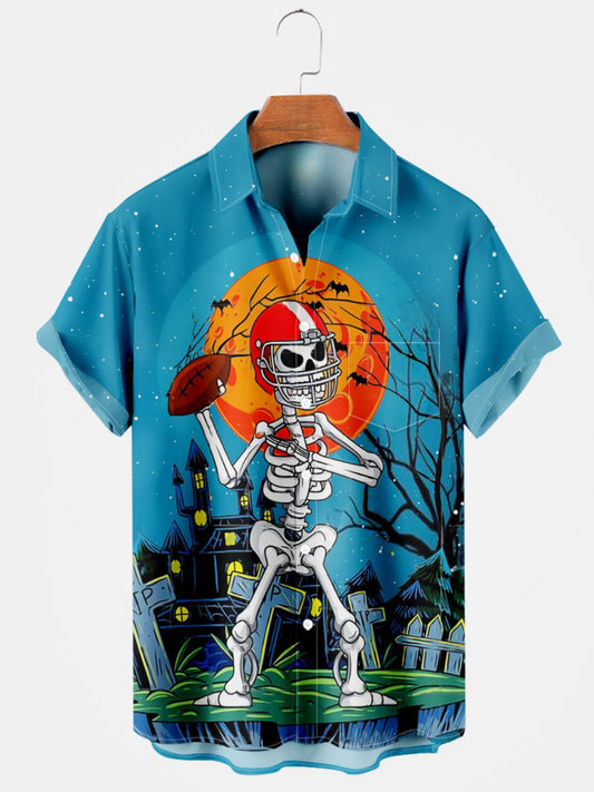 Halloween Printed Short Sleeve Shirt