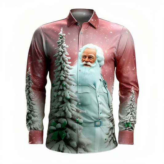 Frosty Elegance Christmas Santa Shirt