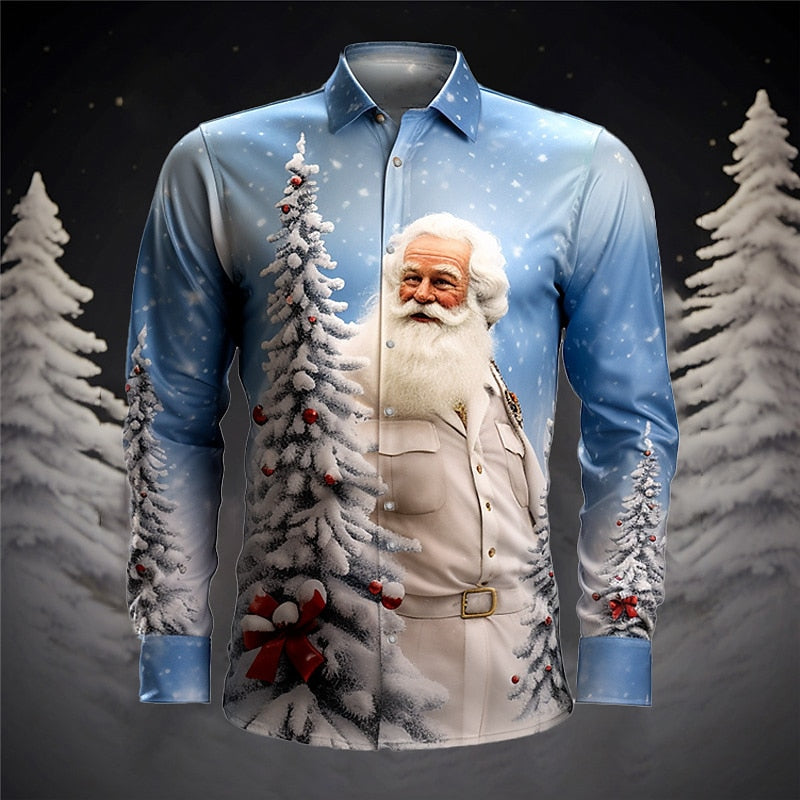 Frosty Elegance Christmas Santa Shirt
