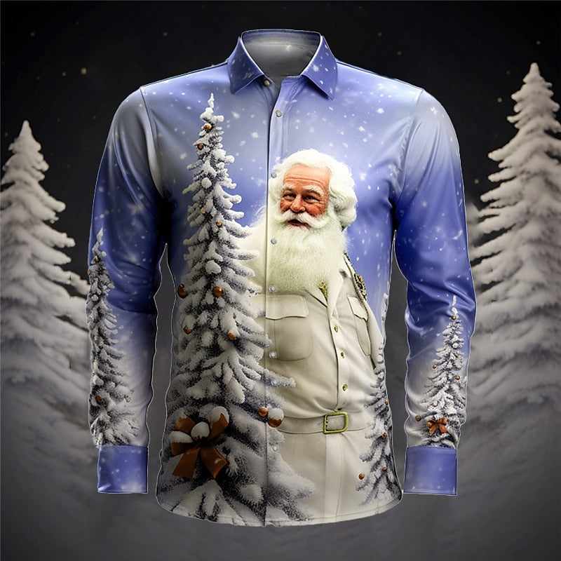 Frosty Elegance Christmas Santa Shirt
