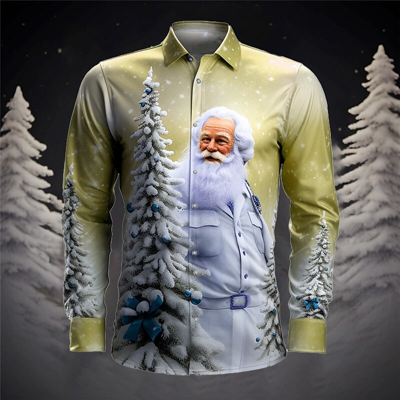 Frosty Elegance Christmas Santa Shirt