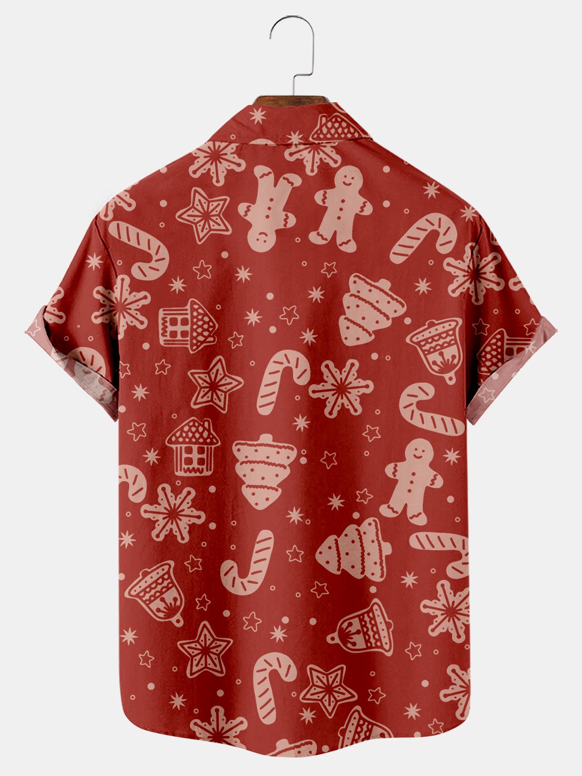 Fun Santa Print Casual Short Sleeve Shirt