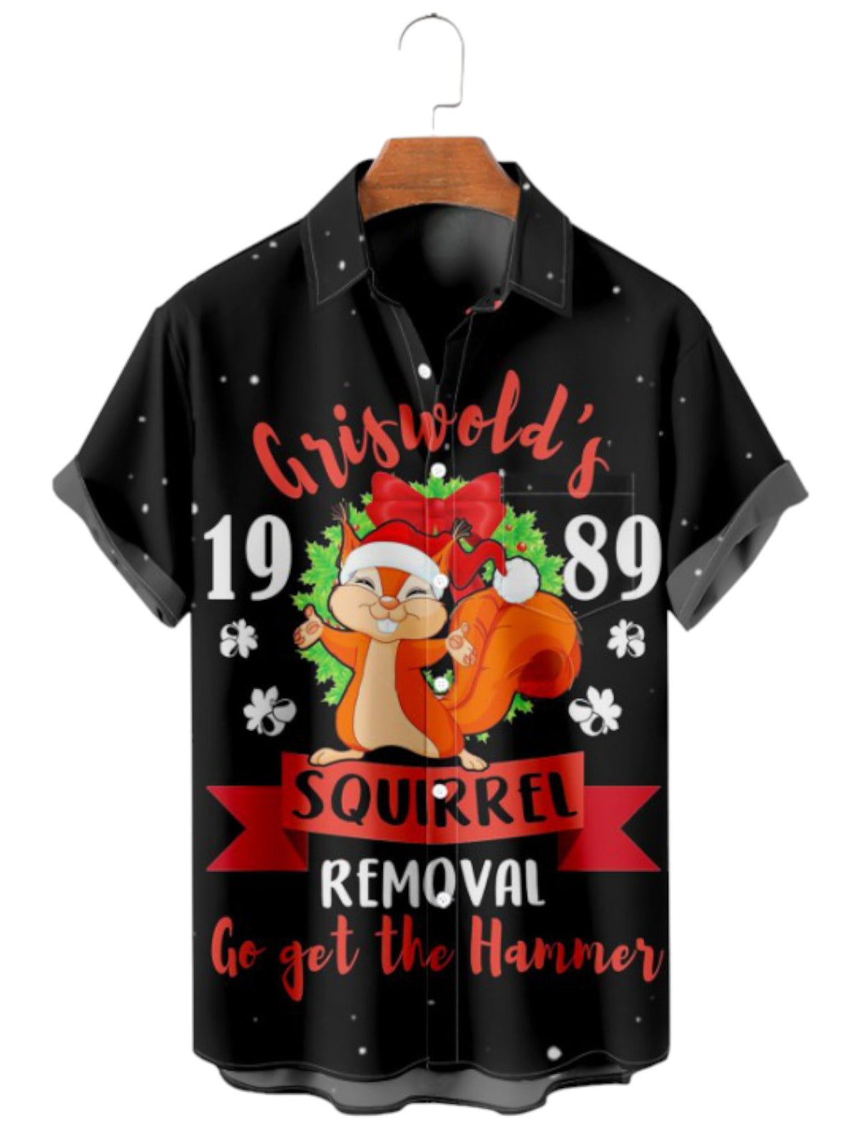 Funny Squirrel Print Short Sleeved Shirt