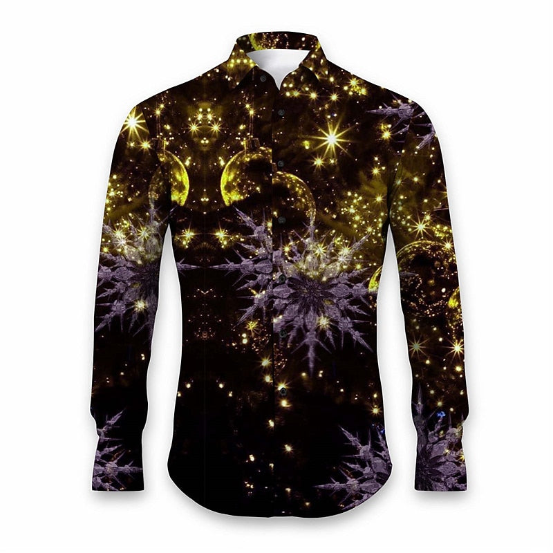 Galactic Bloom Button Up Party Shirt