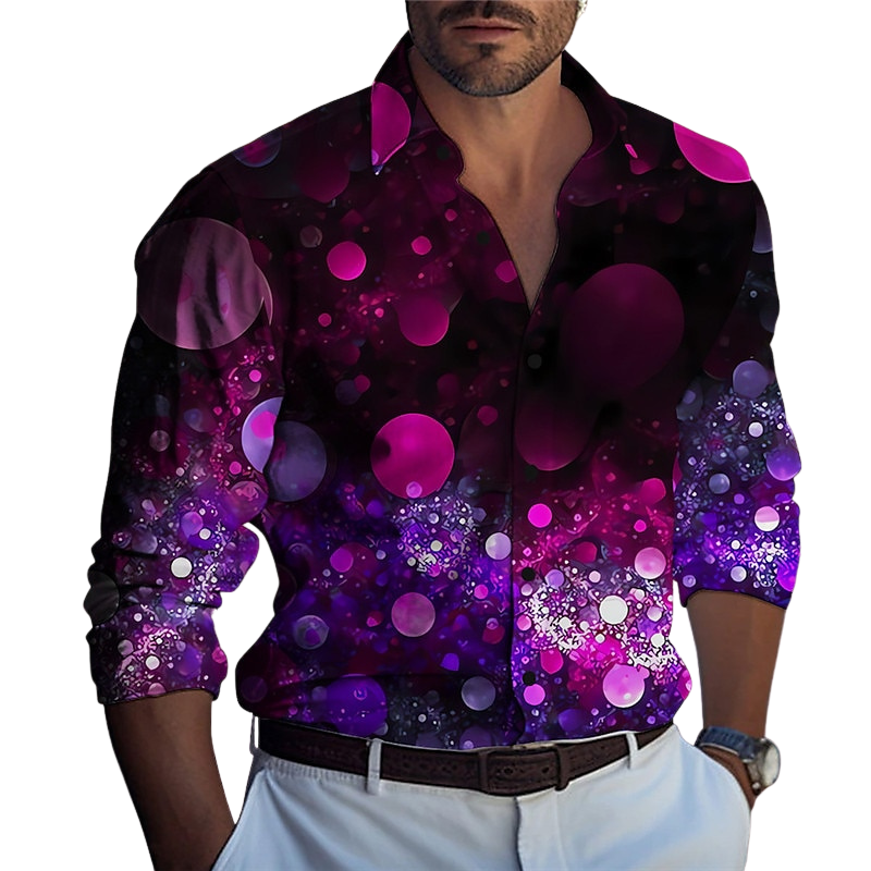 Galactic Bokeh Lights Print Shirt