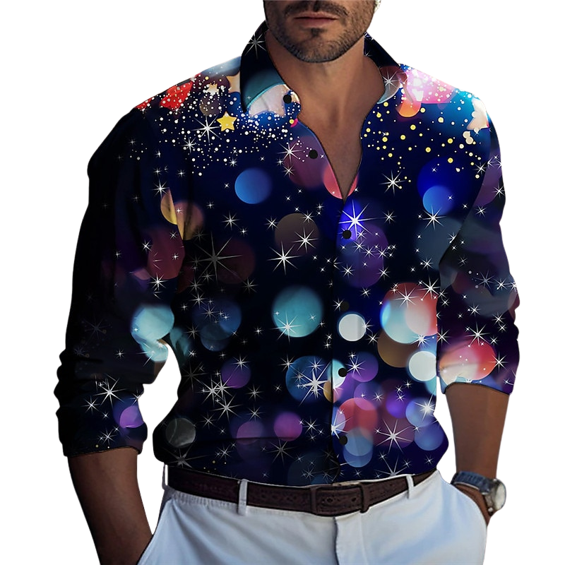 Galactic Bokeh Lights Print Shirt