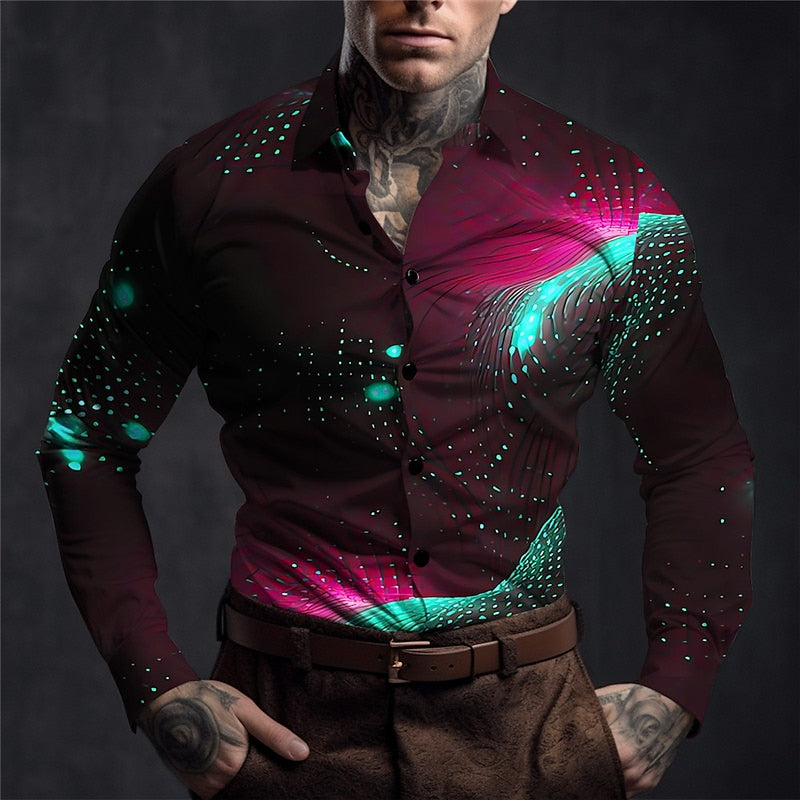 Galactic Elegance Light Show Party Shirt