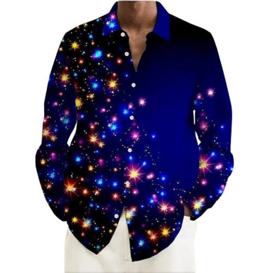 Galactic Starry Night Sky Print Shirt