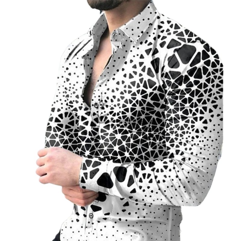 Geometric Pattern Monochrome Shirt