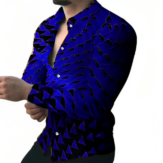 Geometric Patterned Party Shirt