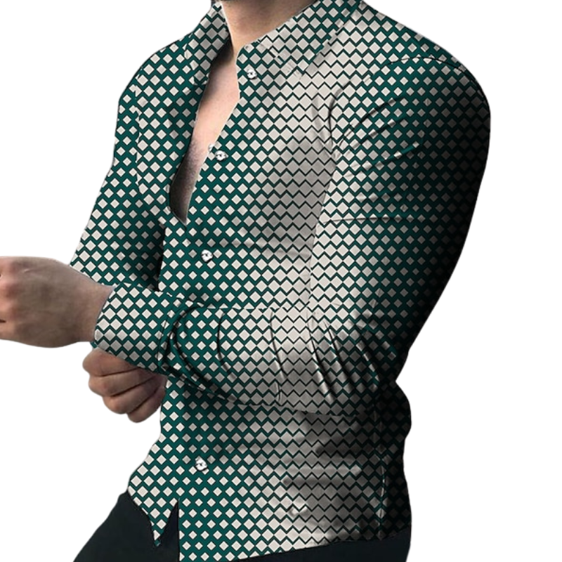 Geometric Patterned Party Shirt