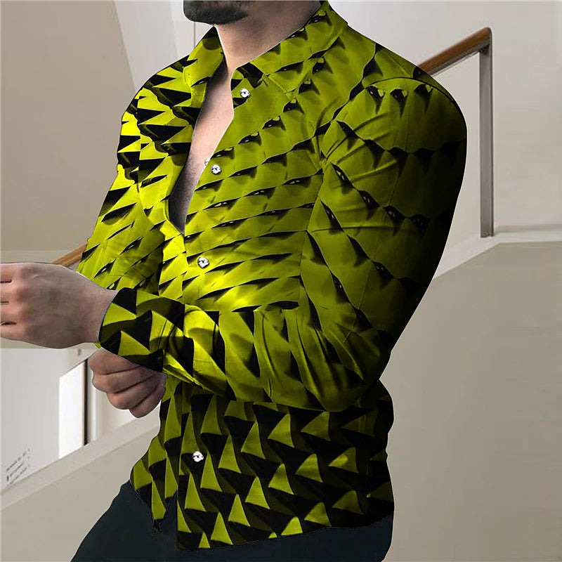 Geometric Patterned Party Shirt