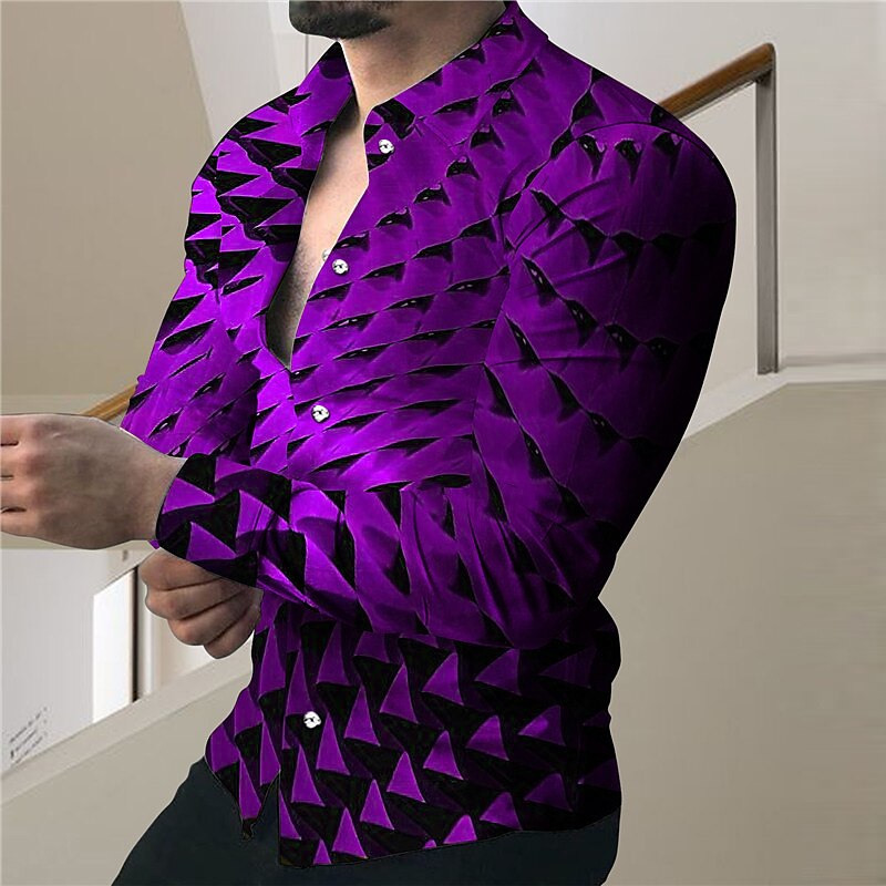 Geometric Patterned Party Shirt