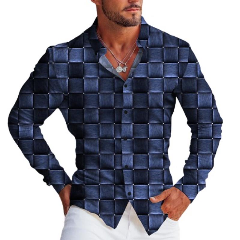 Geometric Plaid Designer Streetwear Shirt