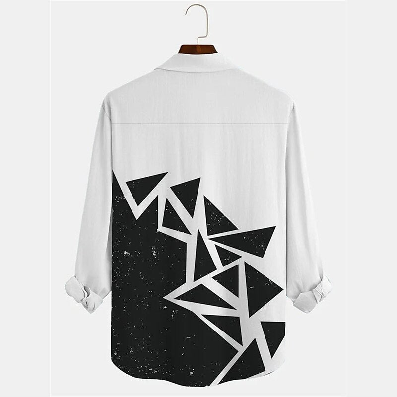 Geometry Art Patterned Long Sleeve Shirt