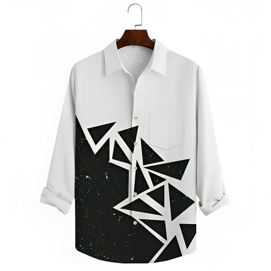 Geometry Art Patterned Long Sleeve Shirt