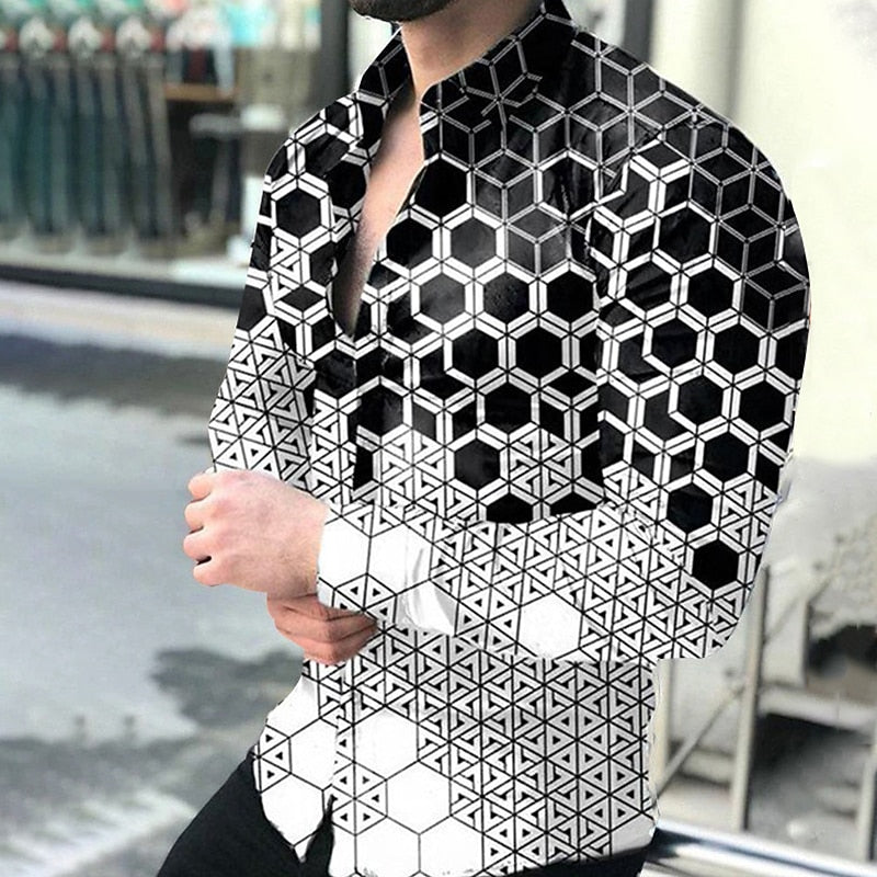 Geometry Patchwork Graphic Pattern Shirt