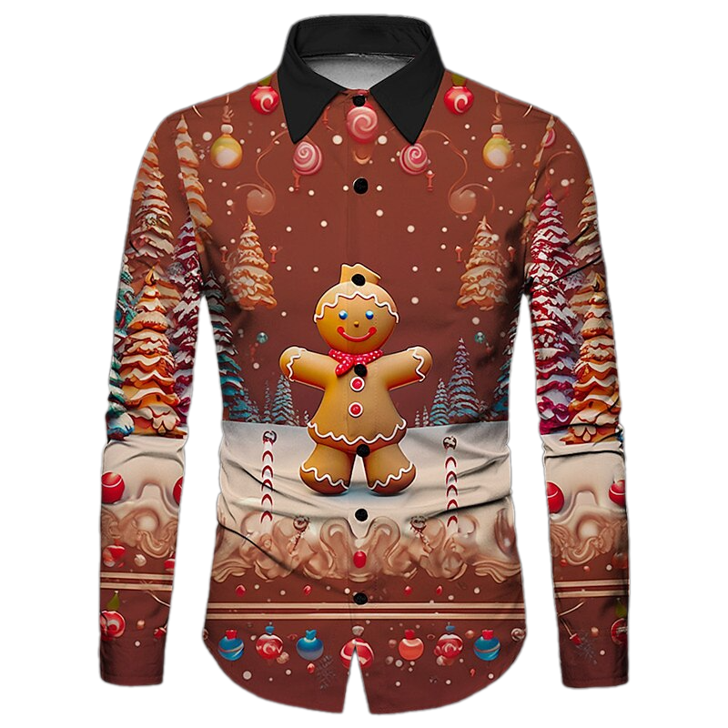 Gingerbread Candy Print Shirt