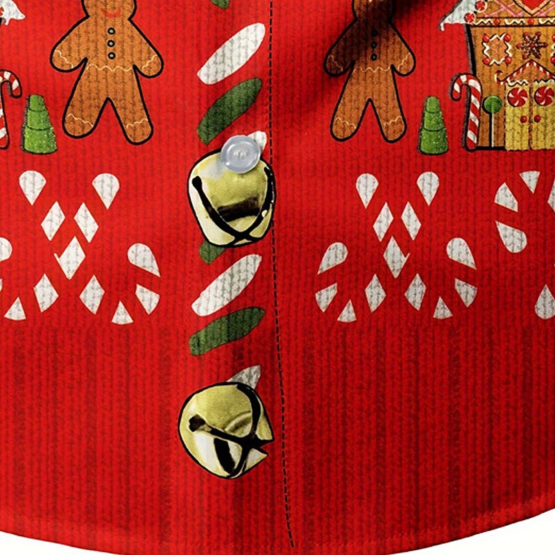 Gingerbread Christmas Themed Turndown Printed Shirt