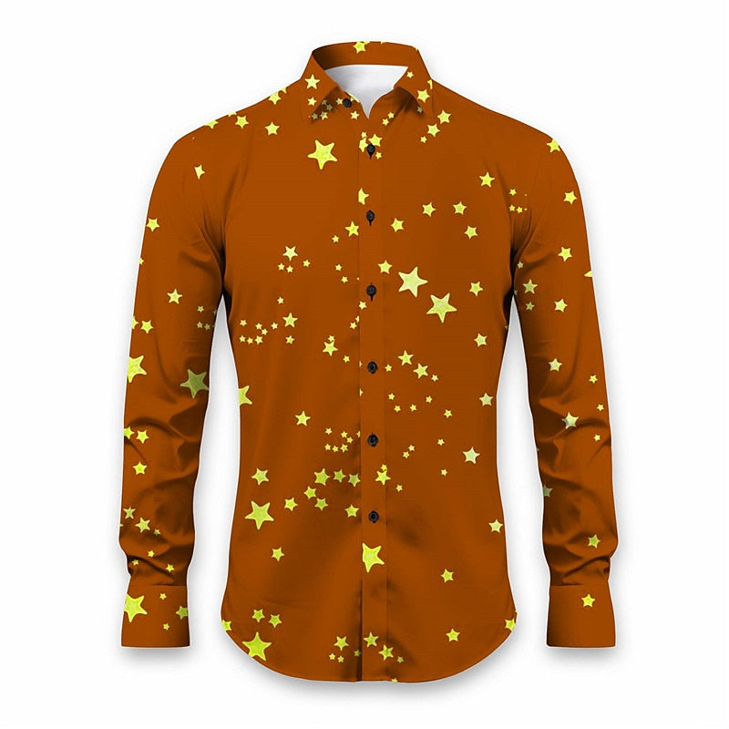 Star Patterned Festive Party Shirt