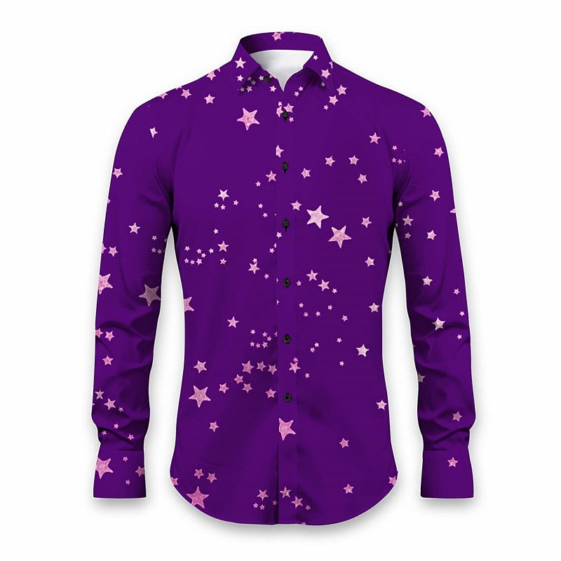 Star Patterned Festive Party Shirt