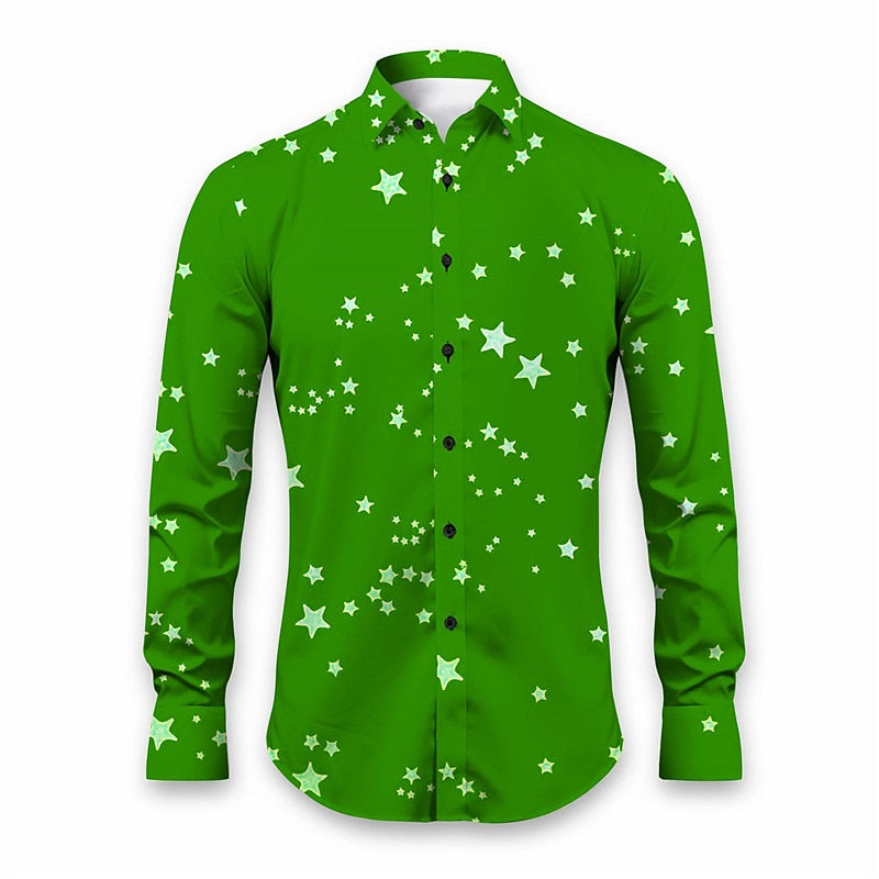 Star Patterned Festive Party Shirt