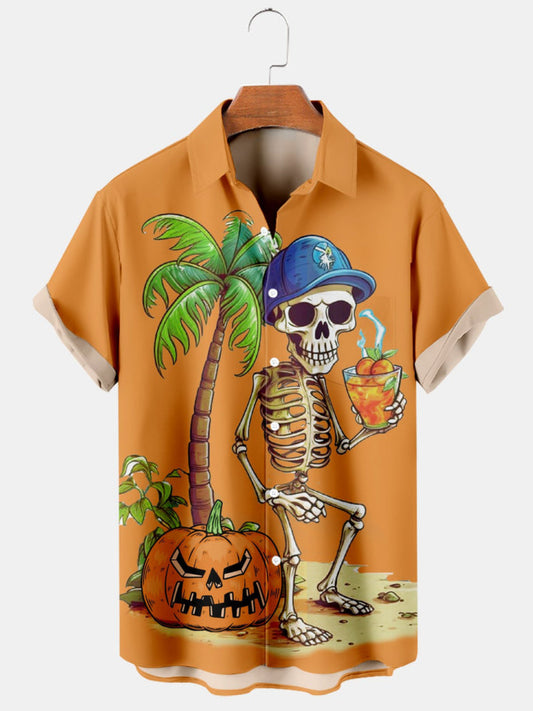 Halloween Beach Vacation Printed Shirt