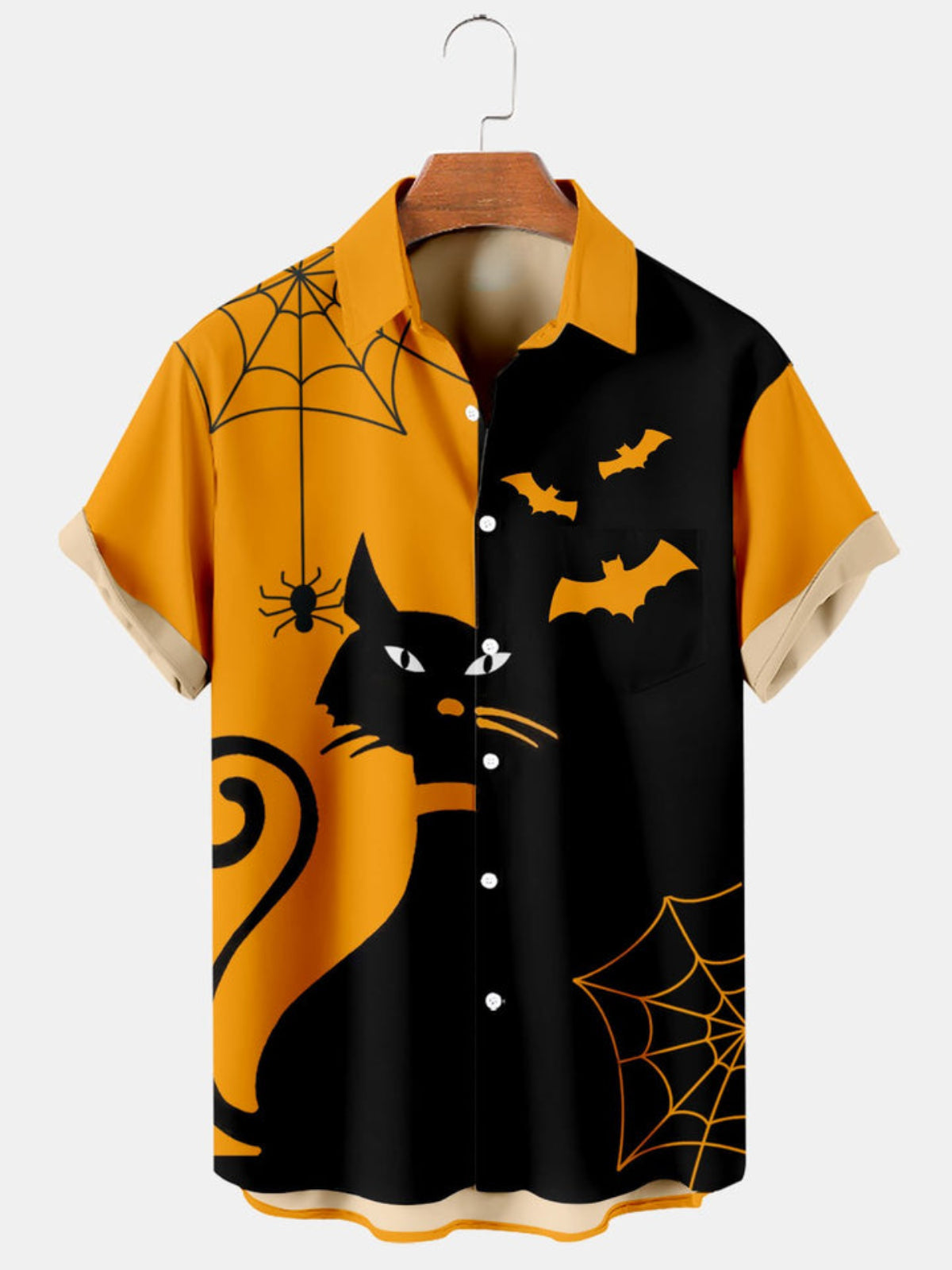 Cat And Spider Short Sleeve Shirt