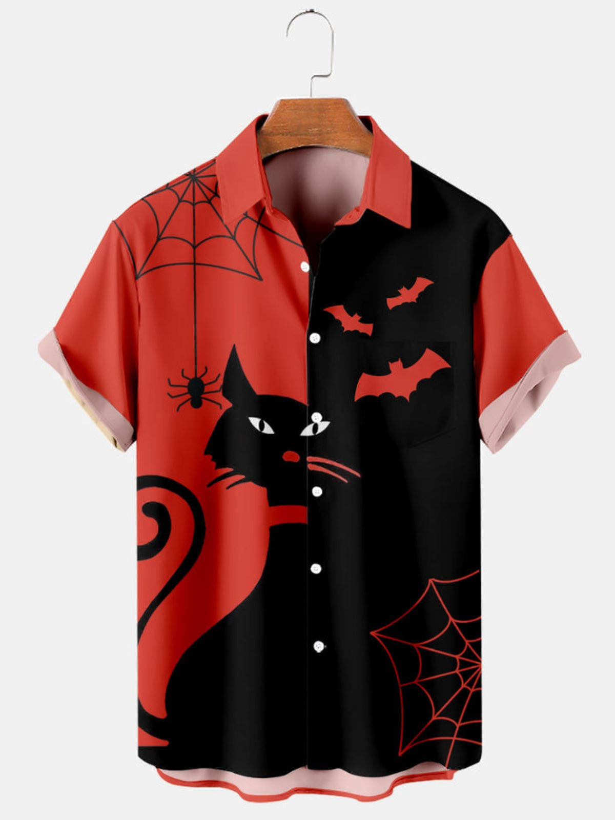Cat And Spider Short Sleeve Shirt