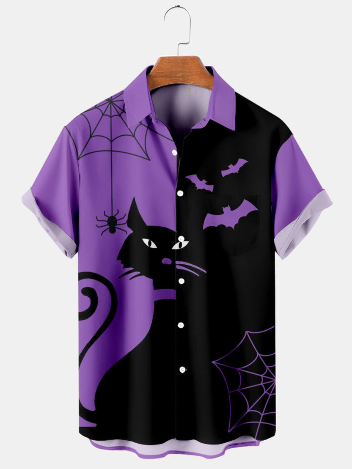 Cat And Spider Short Sleeve Shirt