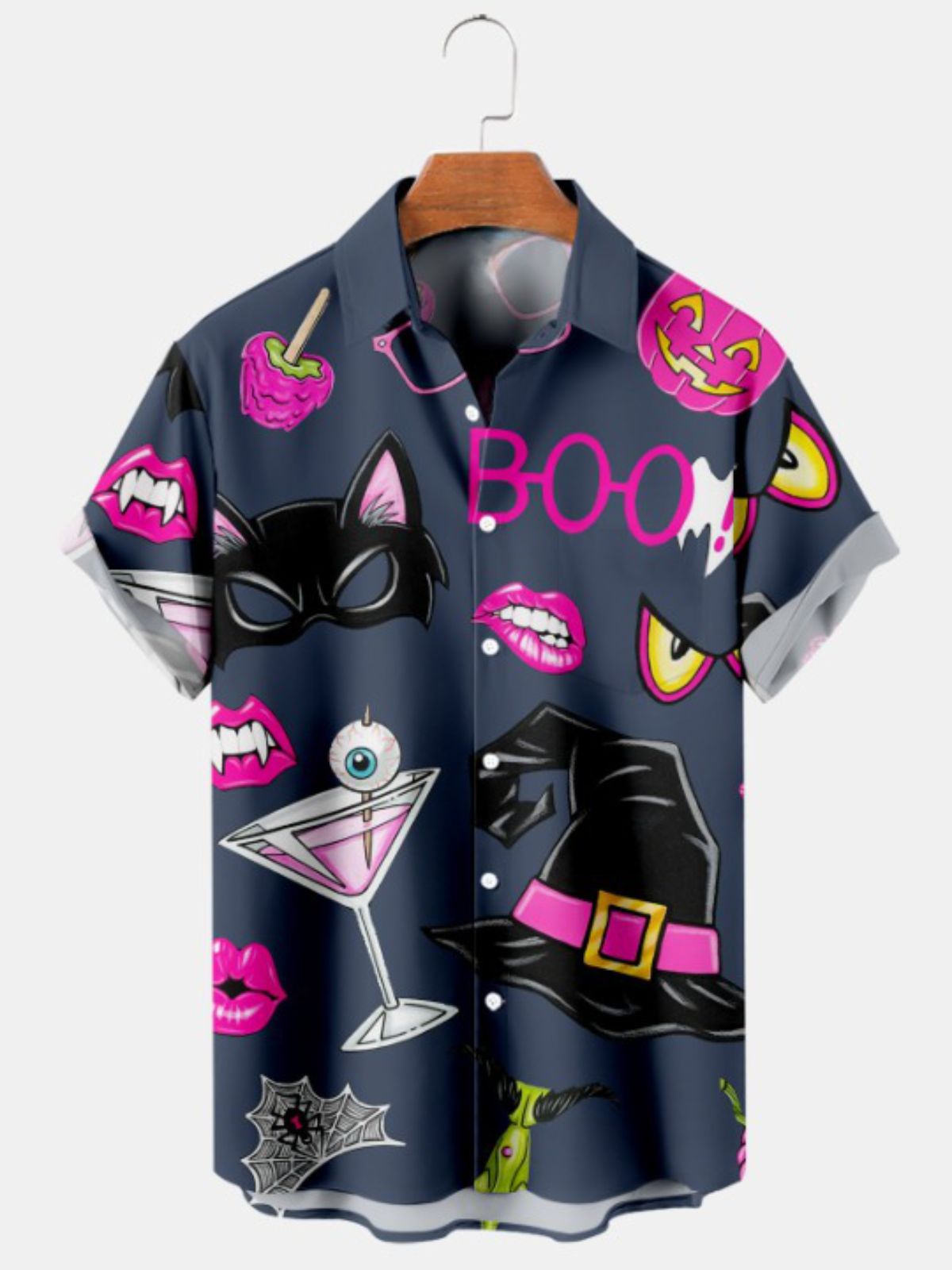 Halloween Cat Boo Short Sleeve Shirt