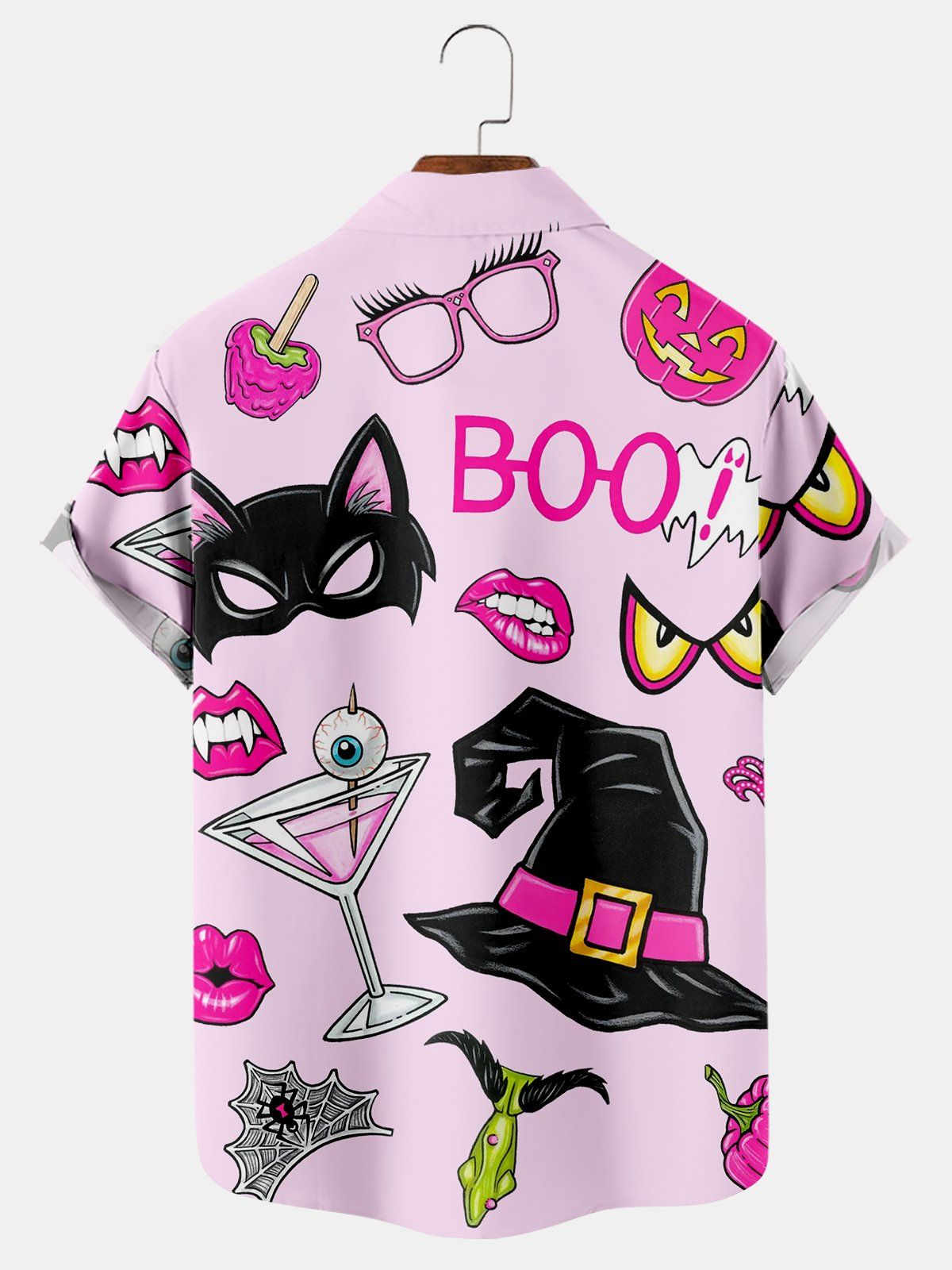 Halloween Cat Boo Short Sleeve Shirt