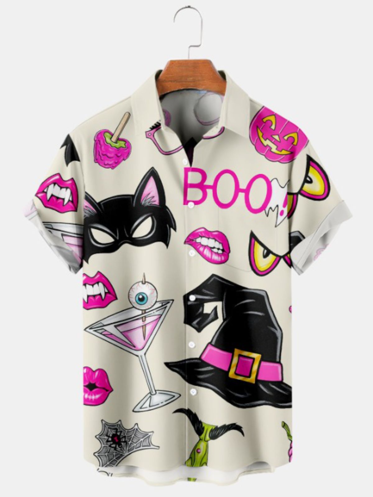 Halloween Cat Boo Short Sleeve Shirt