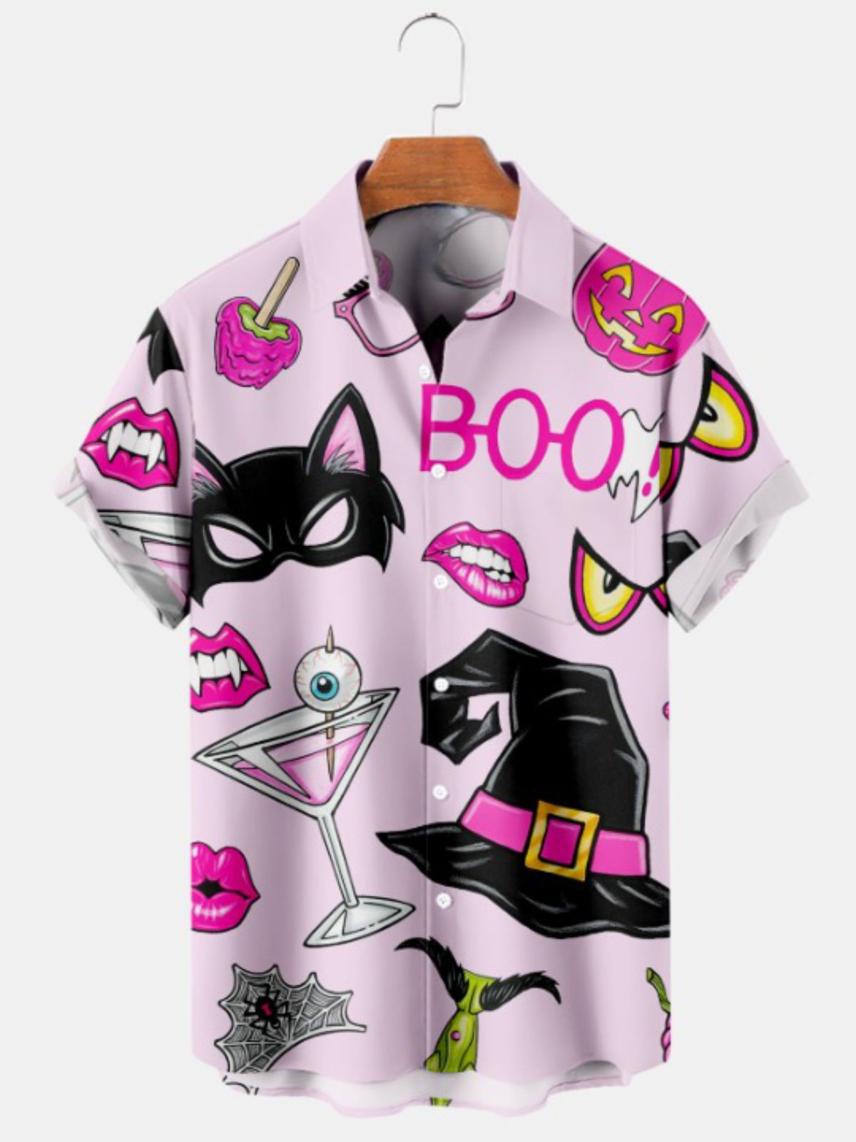 Halloween Cat Boo Short Sleeve Shirt