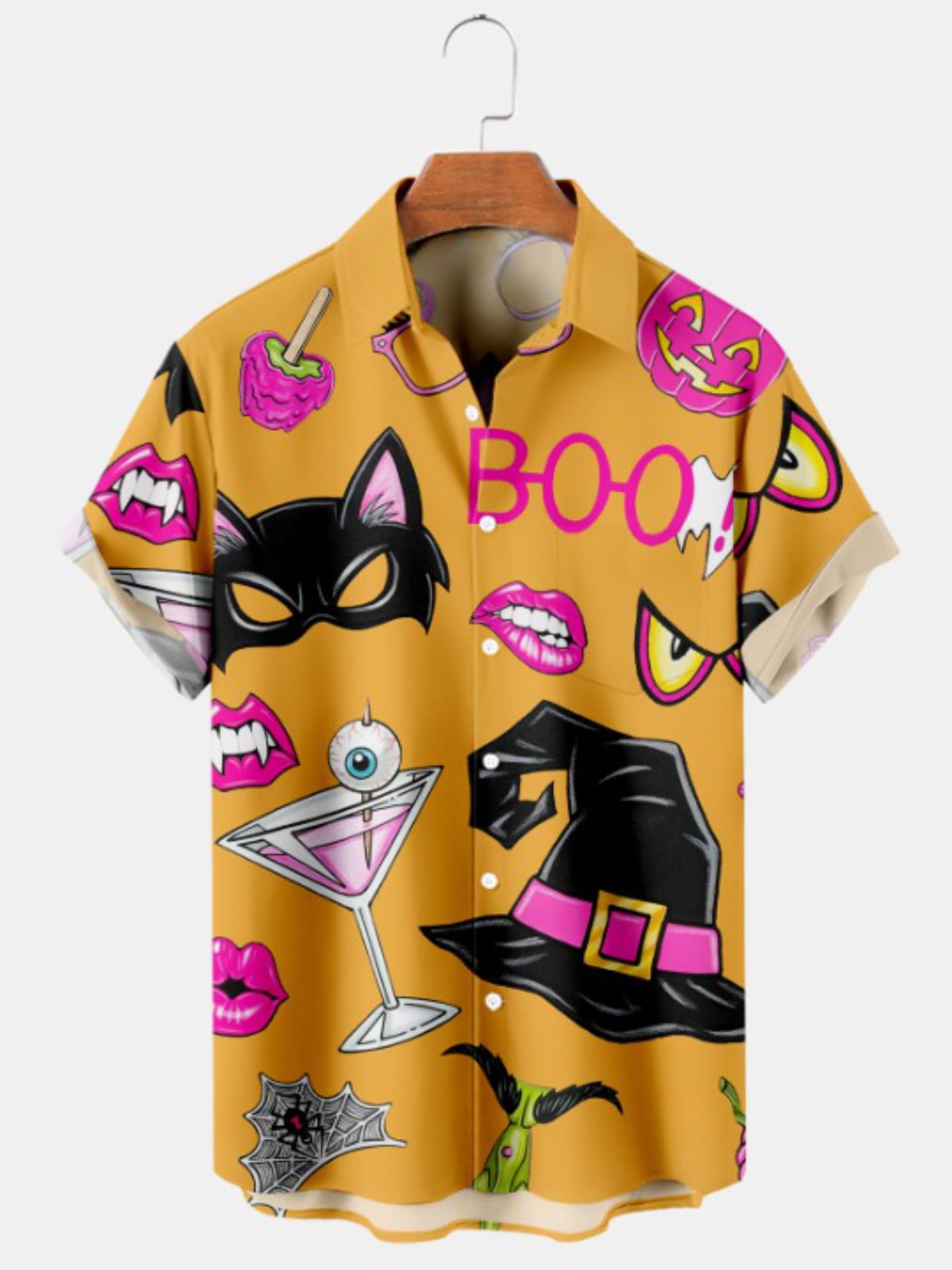 Halloween Cat Boo Short Sleeve Shirt