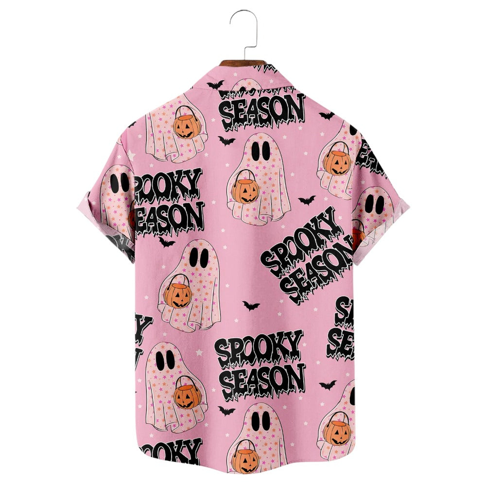 Halloween Fun Cartoon Pumpkin Print Shirt