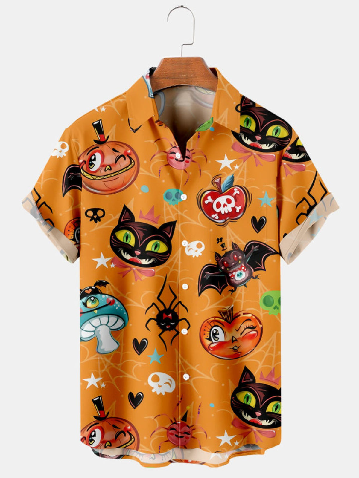 Halloween Funny Cat Short Sleeve Shirt