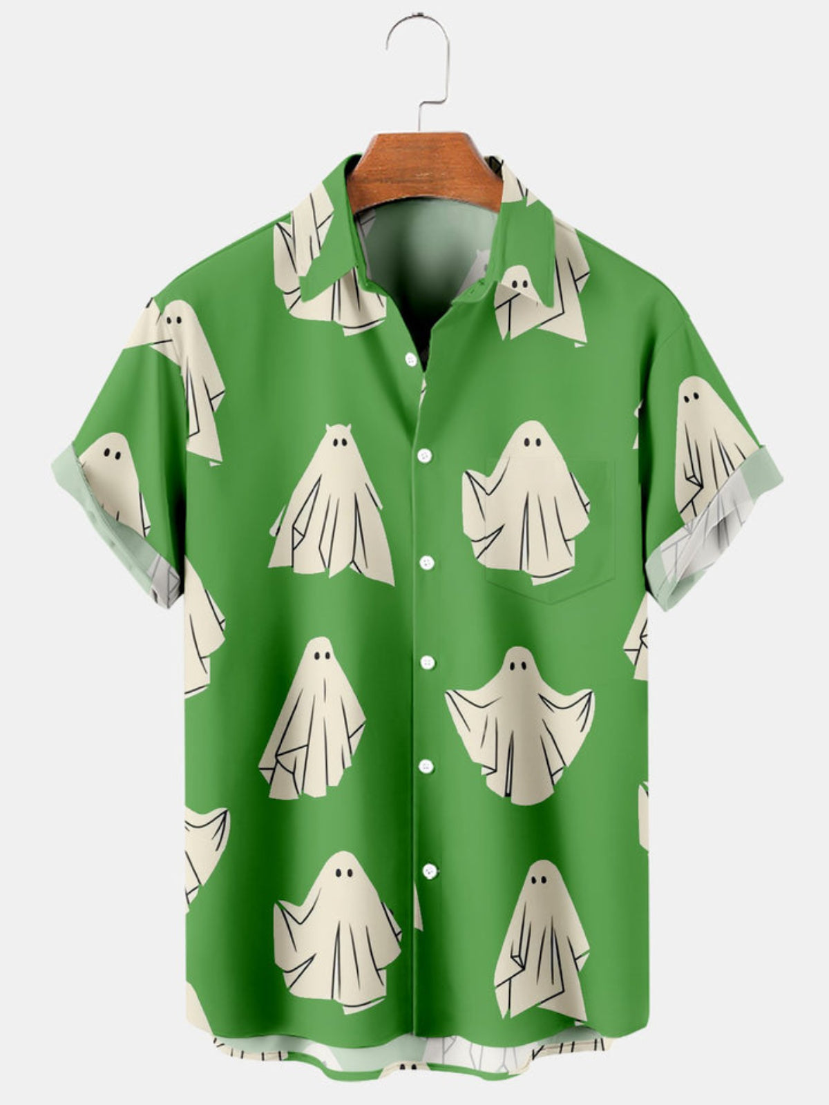 Halloween Ghost Printed Short Sleeve Shirt
