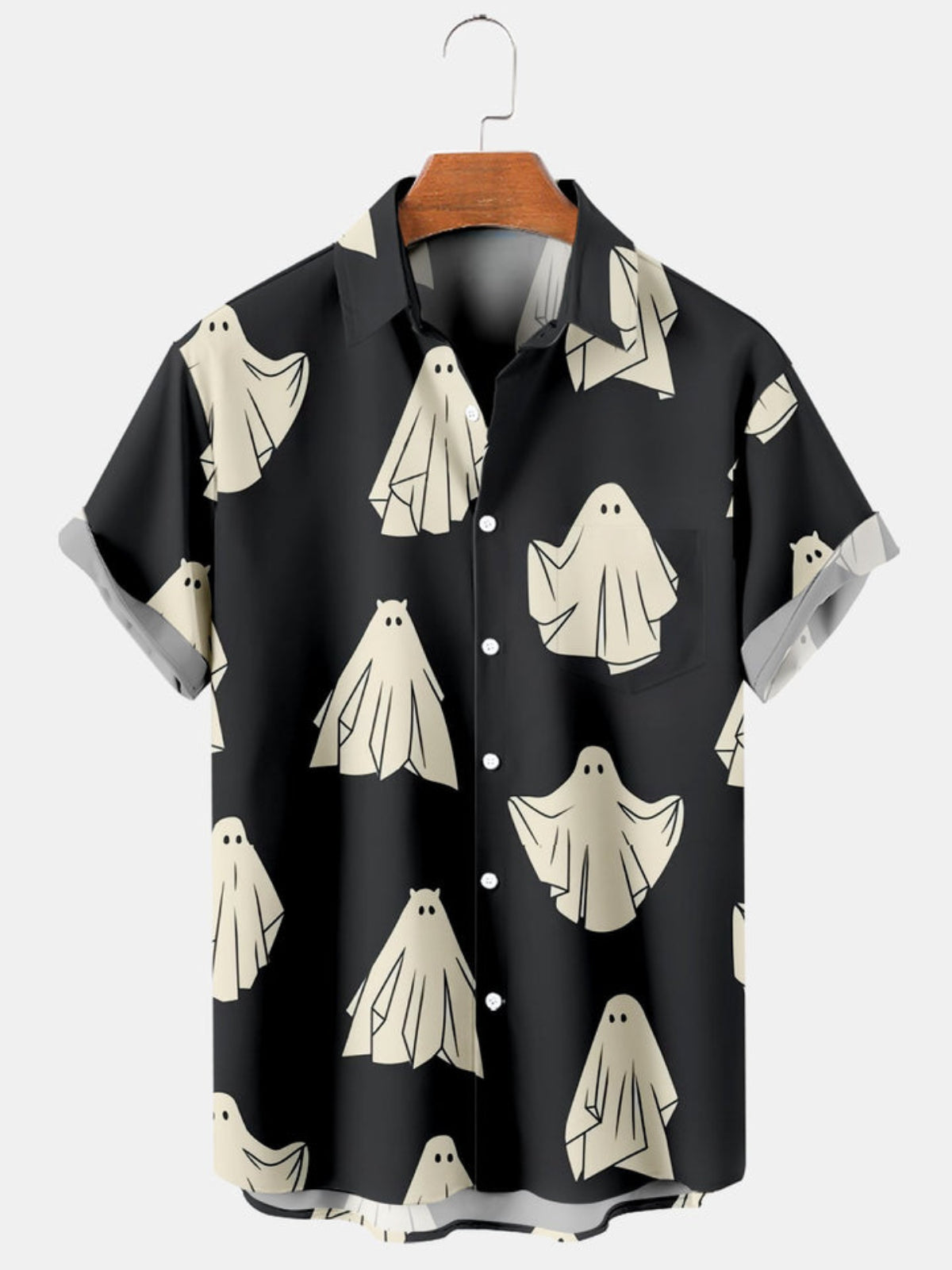 Halloween Ghost Printed Short Sleeve Shirt