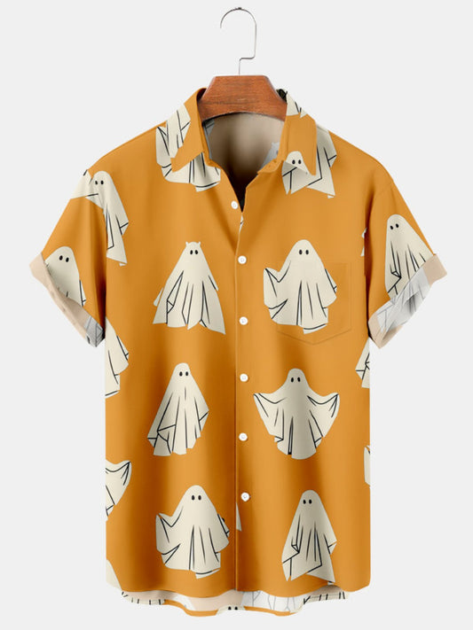 Halloween Ghost Printed Short Sleeve Shirt