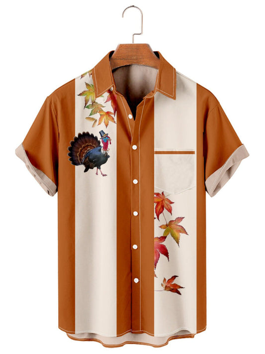 Halloween Maple Short Sleeve Printed Shirt