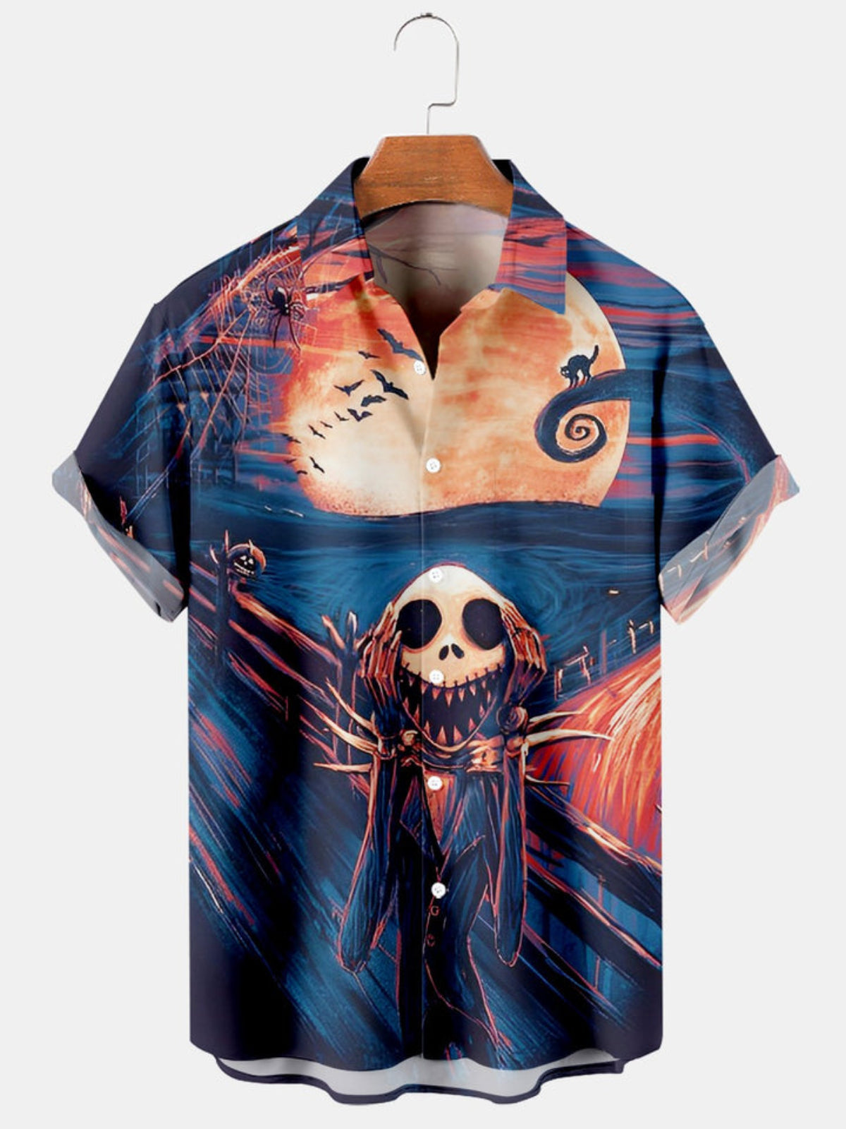 Halloween Oil Painting Short Sleeve Shirt