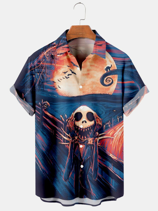 Halloween Oil Painting Short Sleeve Shirt