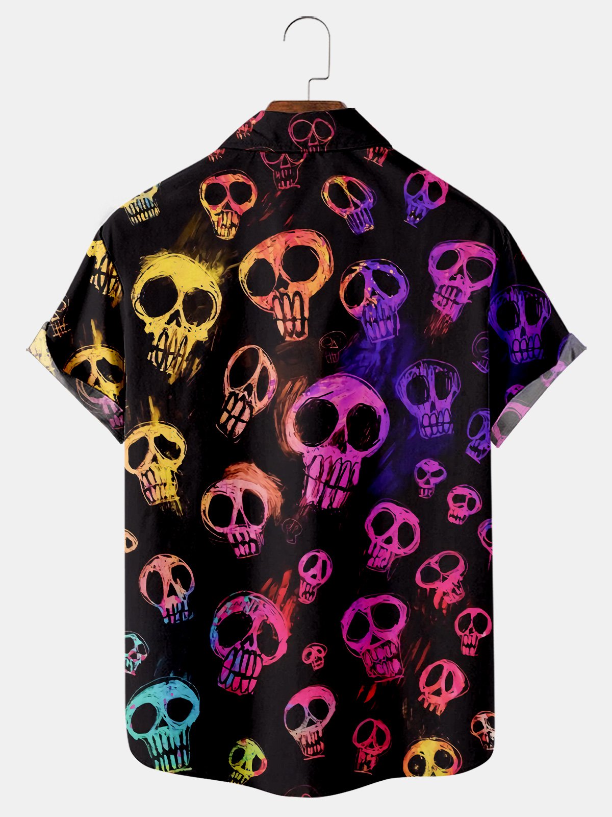 Halloween Print Casual Short Sleeve Shirt