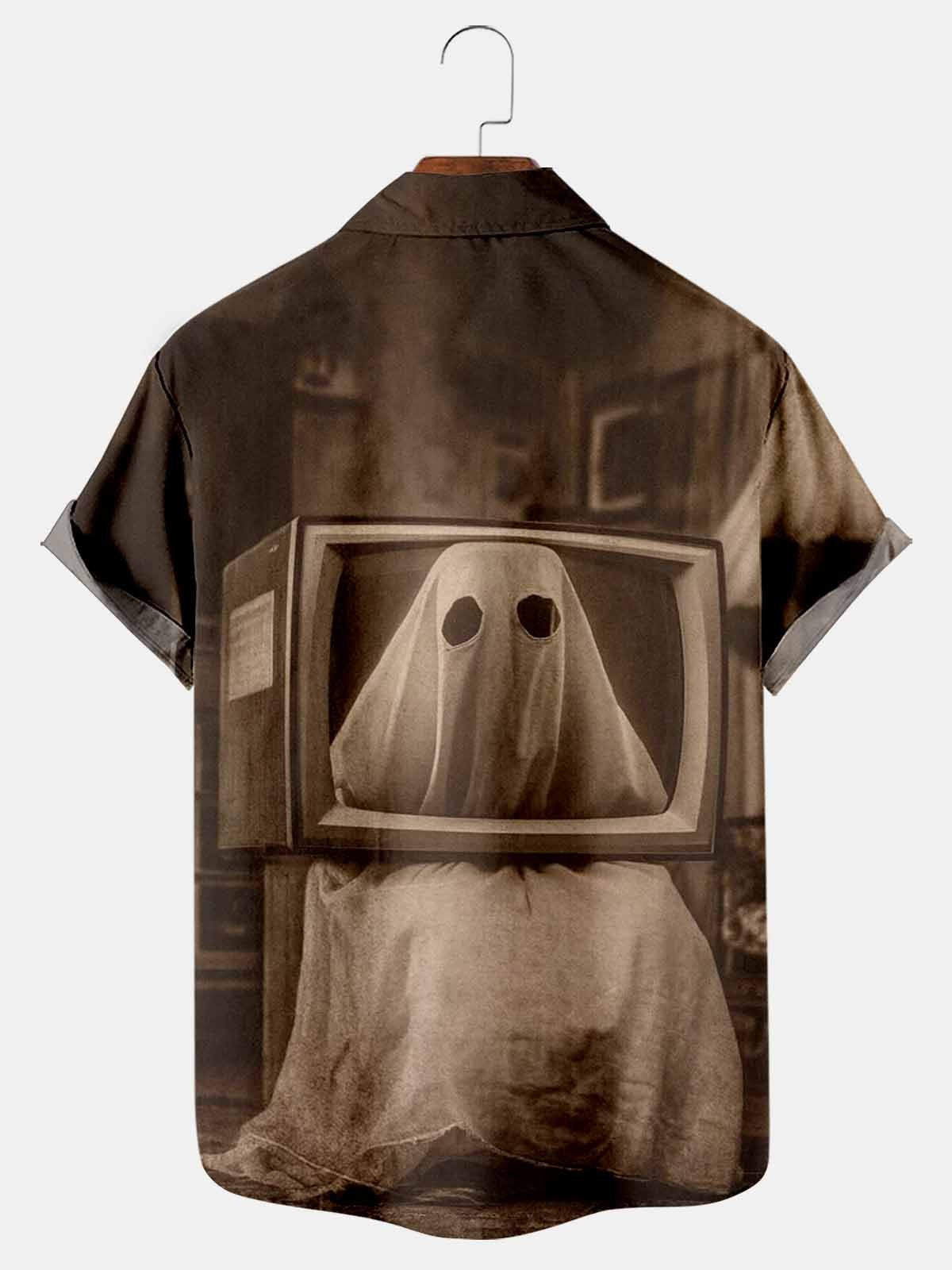 Halloween Print Short Sleeve Shirt